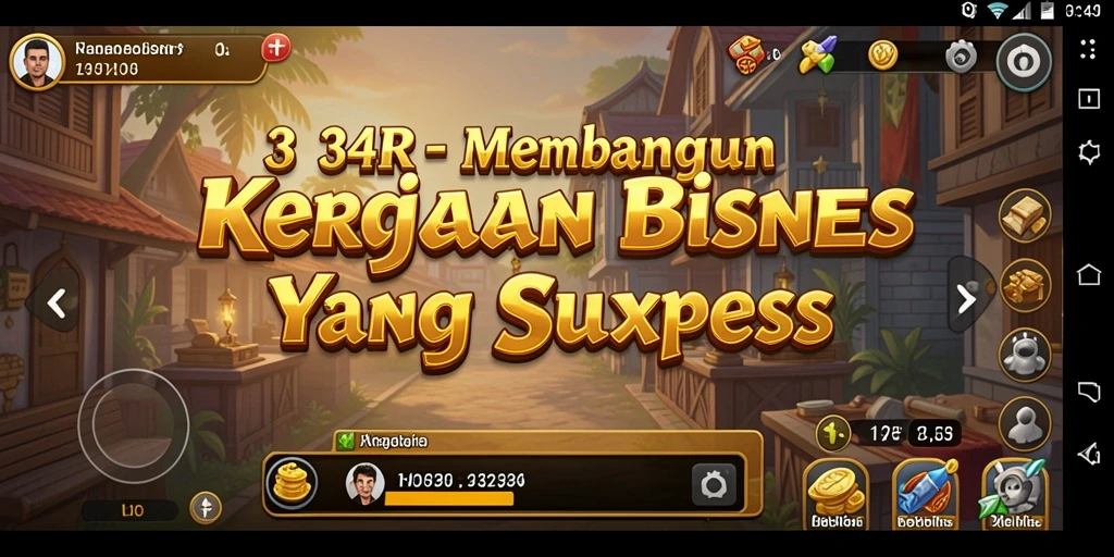 Tampilan gameplay menarik dari 34R yang menampilkan manajemen bisnis.