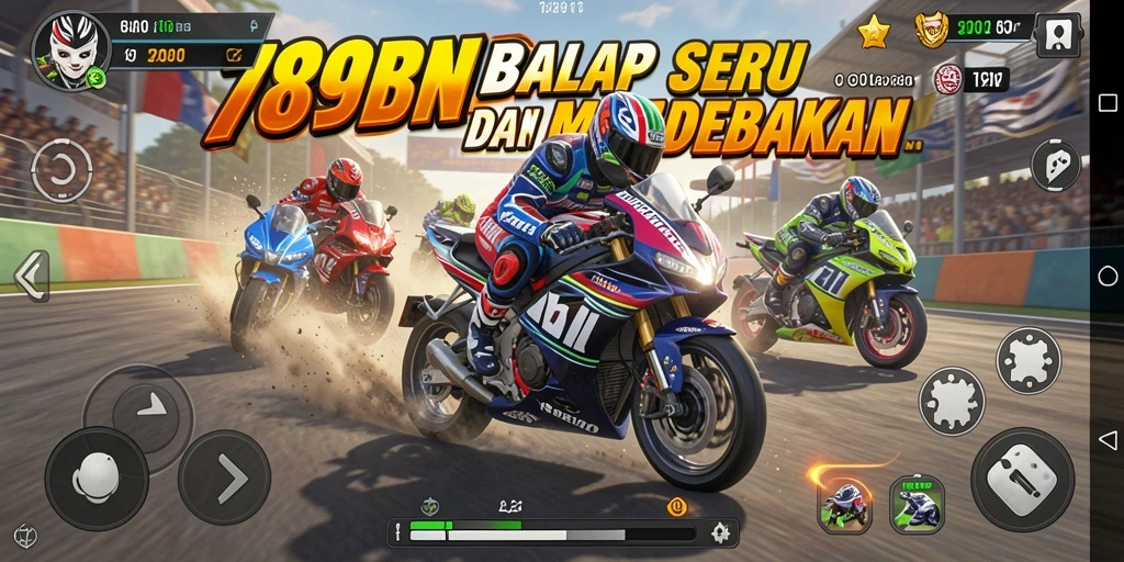 Tampilan gameplay menarik dari game balap motor 789BNL.