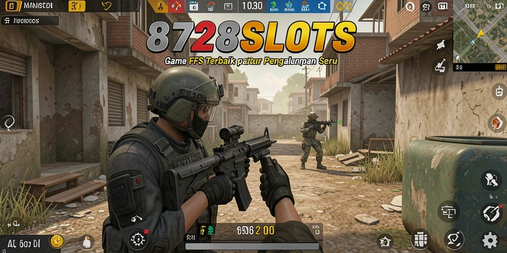 Screenshot utama 8728SLOTS menampilkan aksi menegangkan dalam gameplay FPS.