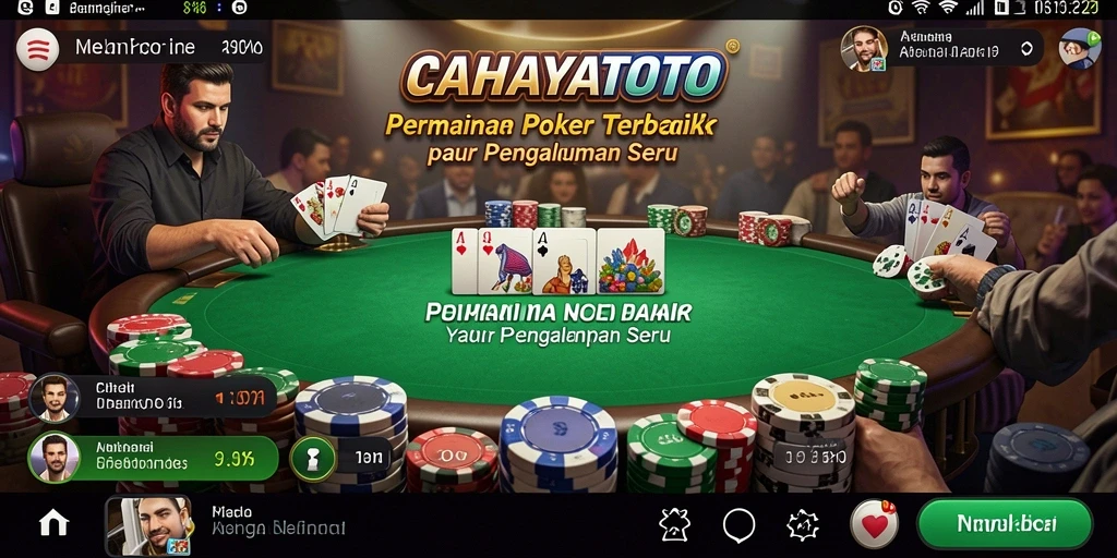 Tampilan gameplay poker yang mendebarkan di CAHAYATOTO.