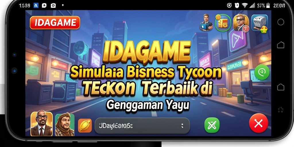 Tampilan gameplay menarik dalam IDAGAME yang menunjukkan manajemen bisnis.