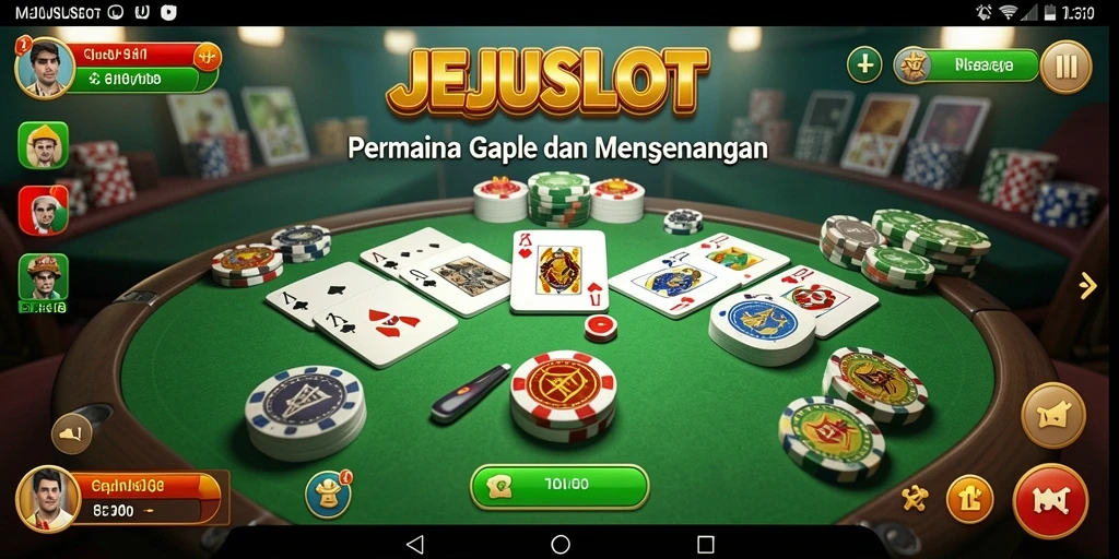 Tampilan gameplay seru permainan Gaple di JEJUSLOT.