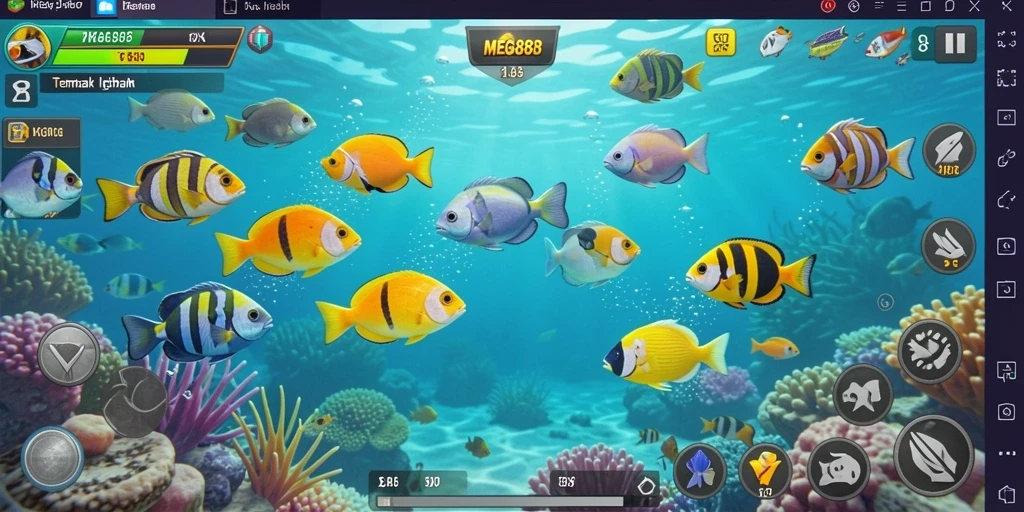 Tampilan menarik dengan gameplay menembak ikan yang seru di MEGA888.
