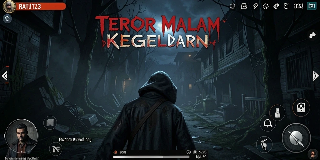 Tangkapan layar RATU123 menampilkan suasana gameplay horor yang menegangkan.