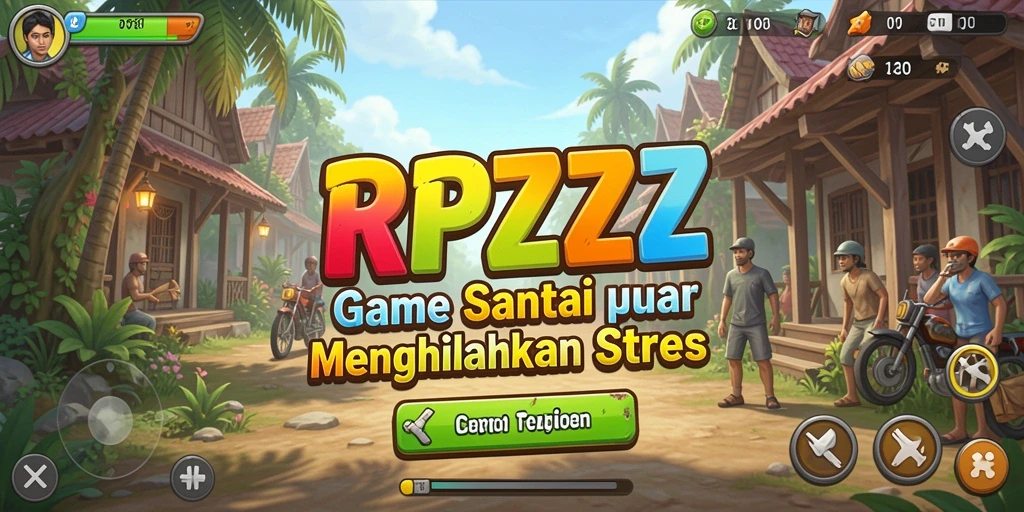 Tampilan gameplay RPZZZ dengan grafis cerah dan ceria.
