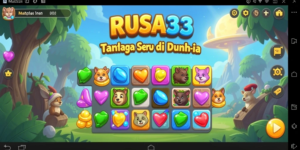 Screenshot utama gameplay RUSA33 dengan balok warna-warni.