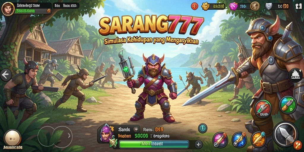 Tangkapan layar SARANG777 menampilkan gameplay simulation yang memukau.