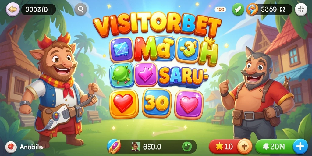 Tampilan gameplay seru dari VISITORBET yang menghadirkan tantangan Match-3.