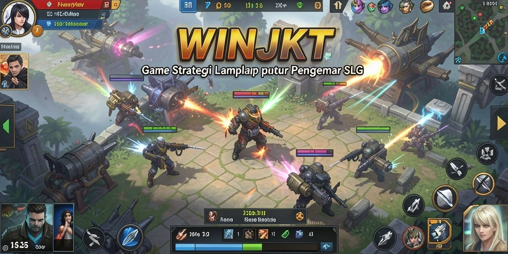 Screenshot gameplay WINJKT yang menunjukkan strategi pertempuran yang mendalam.
